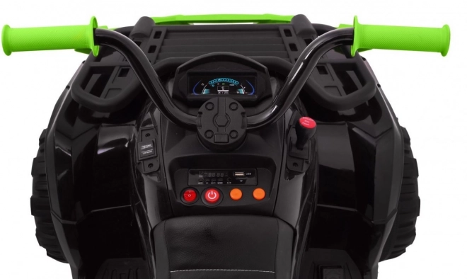 Čtyřkolka XL ATV 2,4GHz na baterie pro děti černá/zelená + dálkové ovládání + pohon 4x4 + nosič zavazadel + pomalý rozjezd + EVA + LED audio