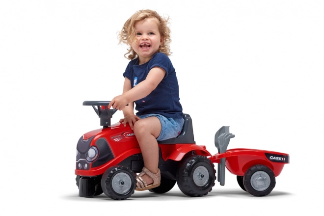 Jezdící traktor Baby Case IH červený s přívěsem