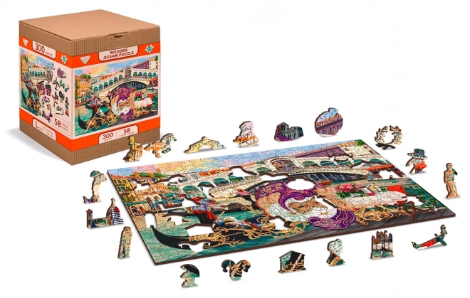 Dřevěné puzzle Benátský karneval