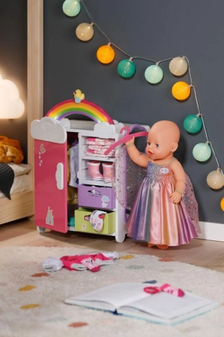 Duhová šatní skříň pro panenky BABY born