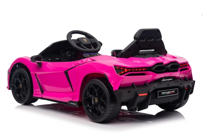 Růžový Lamborghini Revuelto pro děti