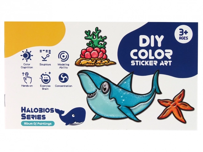 Samolepky Na Okno Mořská Zvířata Želva DIY 8 Barev Třpytky