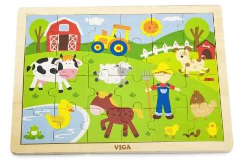 Viga dřevěné puzzle farma pro děti