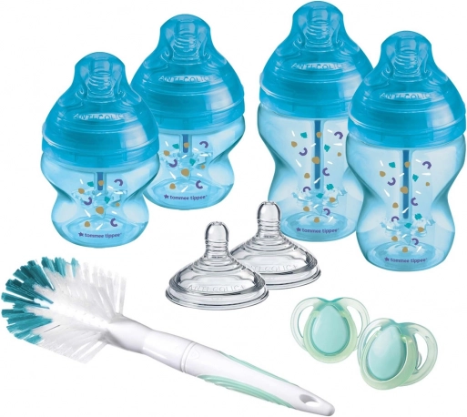 Sada kojeneckých lahví Advanced Anti-Colic, smíšené velikosti, modrá