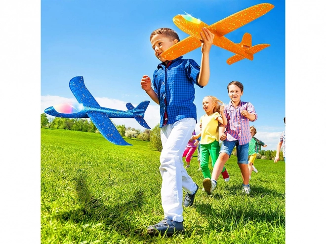 Lehký modrý polystyrénový kluzák 47 cm