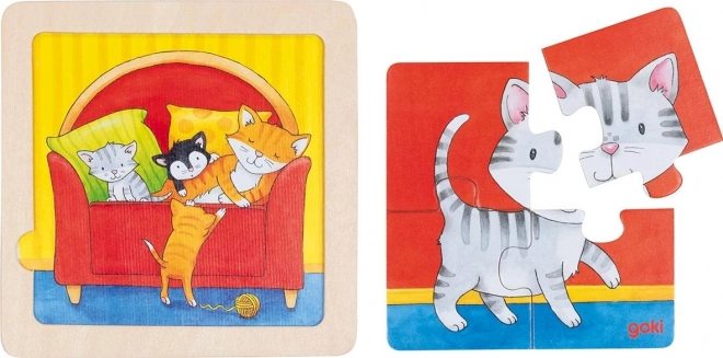 Dřevěné puzzle králíček od GOKI