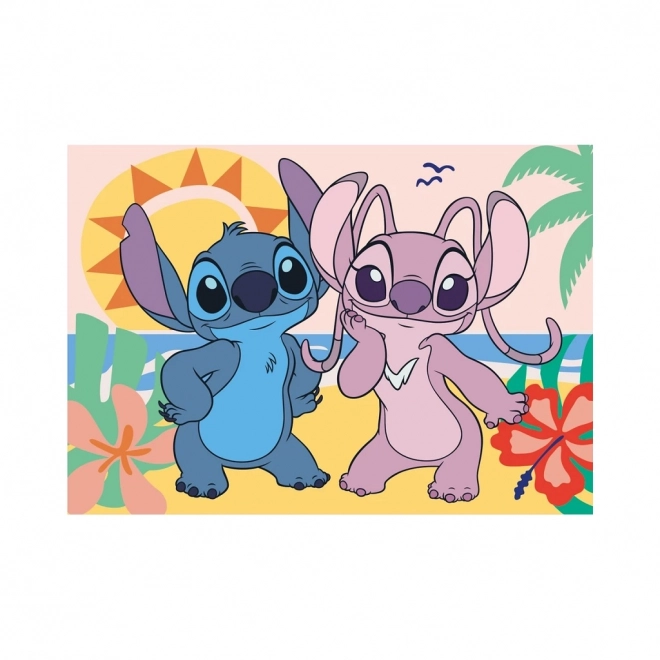 Skládanka Stitch na pláži 100 dílků