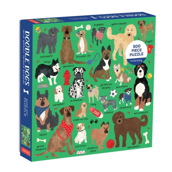 Puzzle plemena psů Mudpuppy 500 dílků