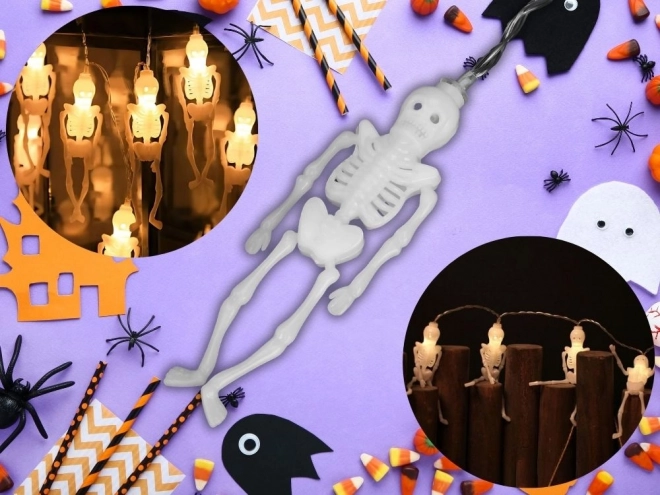 Led girlanda s kostlivci na Halloween