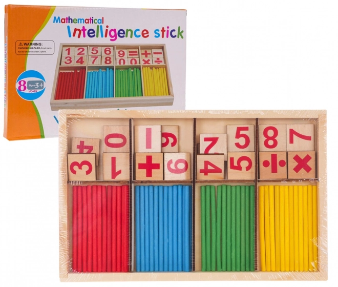 Matematická hra s dřevěnými tyčinkami