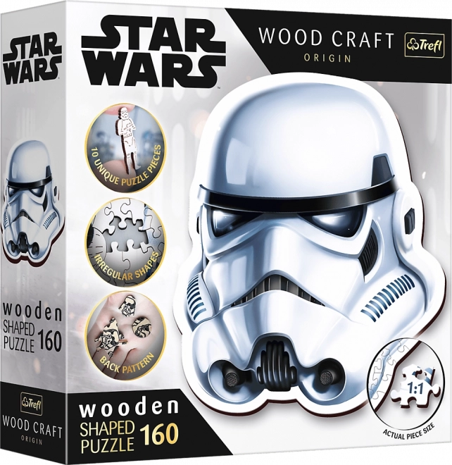 TREFL Wood Craft Origin puzzle Star Wars: Helma stormtroopera 160 dílků