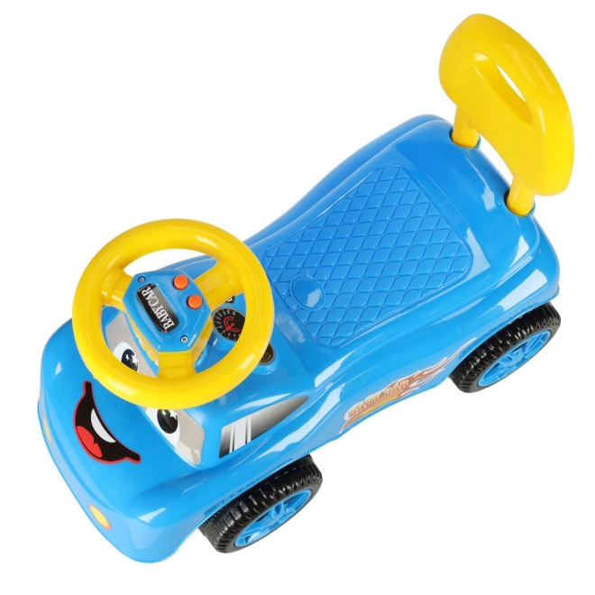 Usměvavé chodítko auto s klaksonem modré