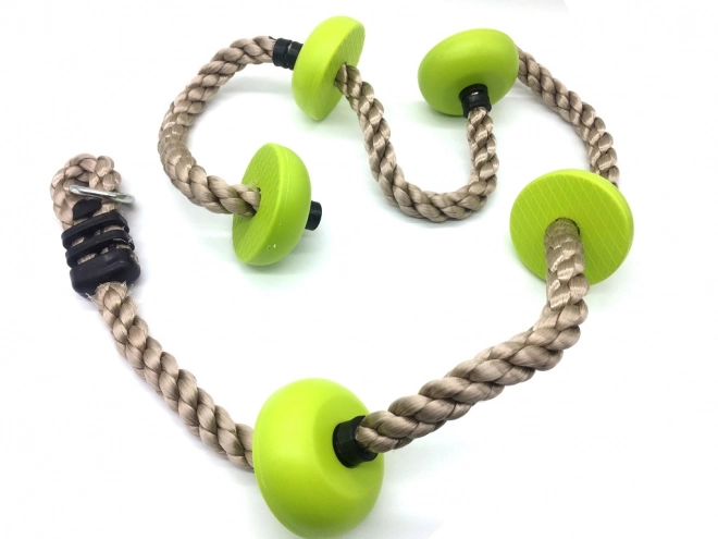 Dětské šplhací lano zelené s disky 2Kids Toys