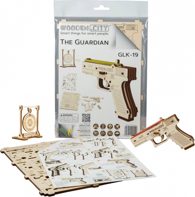 WOODEN CITY 3D puzzle Pistole Guardian GLK-19, 30 dílů