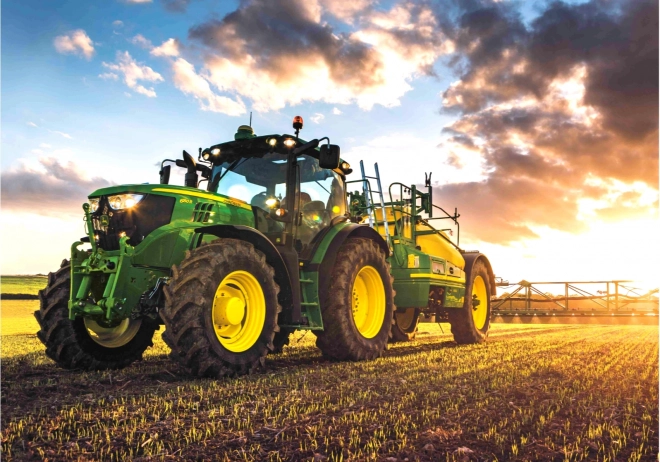 Diamantové malování Traktor John Deere na poli 30x40cm