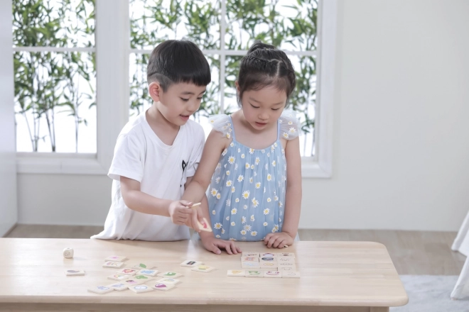 VIGA vzdělávací hra dřevěné puzzle na učení smyslů