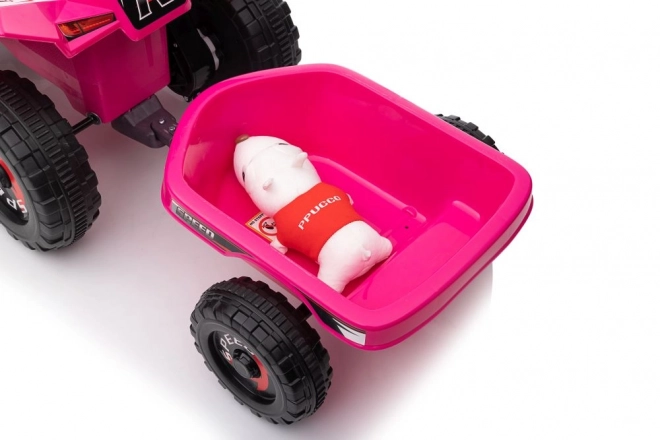 Růžová bateriová čtyřkolka XMX630T s přívěsem