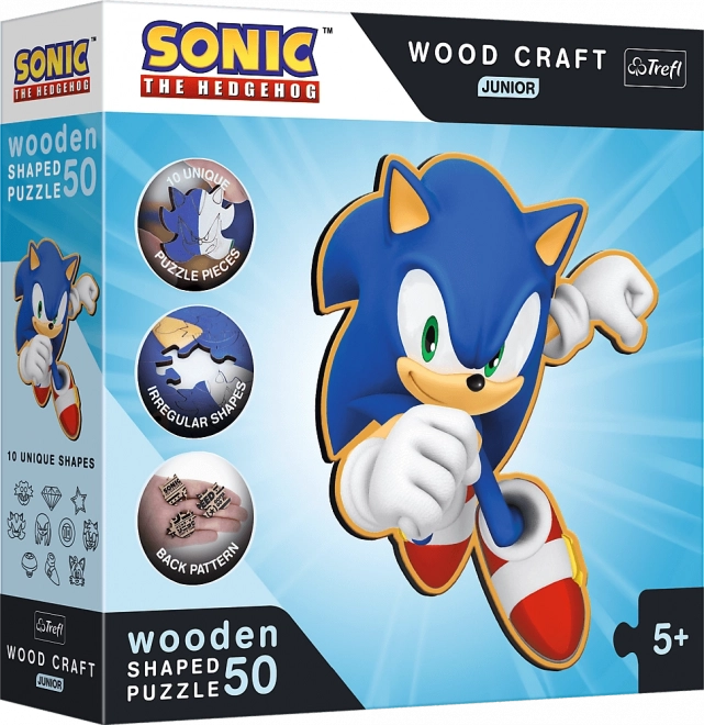 Dřevěné puzzle Sonic 50 dílků