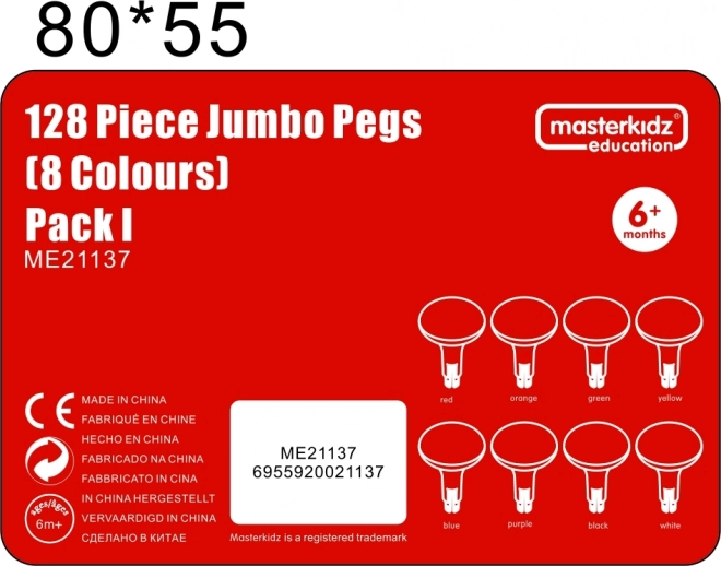 Barevné jumbo kolíčky Masterkidz pro tabuli STEM