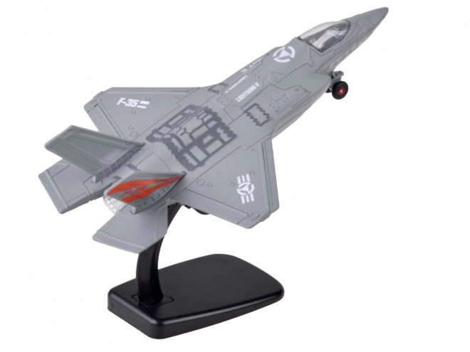 Kovový model vojenského letadla F-25 – Šedá