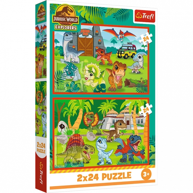 Puzzle 2x24 Malí dinosauři Universal Jurassic World Trefl