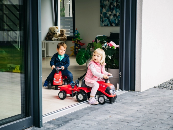 Jezdící traktor Baby Case IH červený s přívěsem