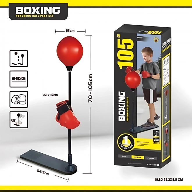 Woopie Dětský Boxovací Set Stojací Boxovací Gruska Nastavitelná 70-105 cm