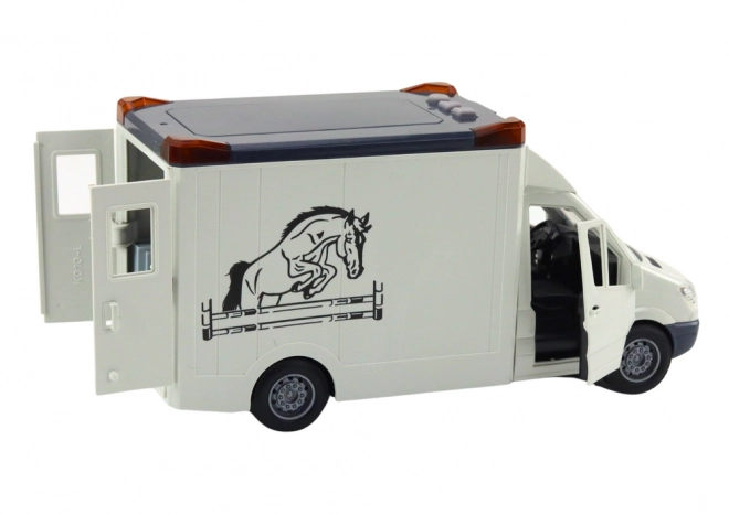 Auto Horse Transporter Otevíratelné dveře Světlo Zvuk Bílá