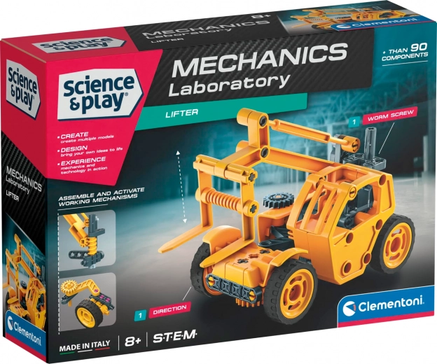 clementoni science & play mechanická laboratoř – vysokozdvižný vozík