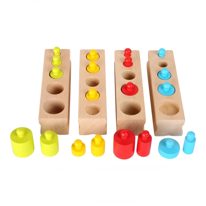 Dřevěné barevné válečkové puzzle Small Foot