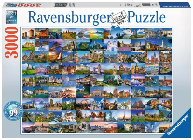 Puzzle 3000 prvků 99 krásných míst v Evropě