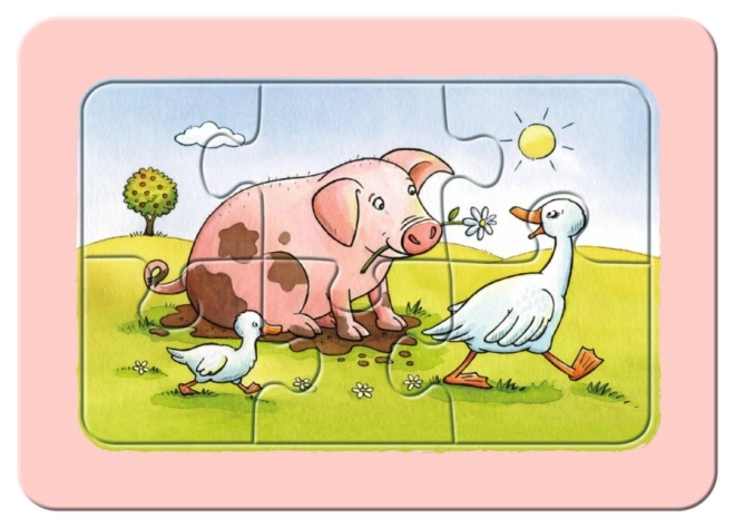 3x6 dílků skládačky Zvířata