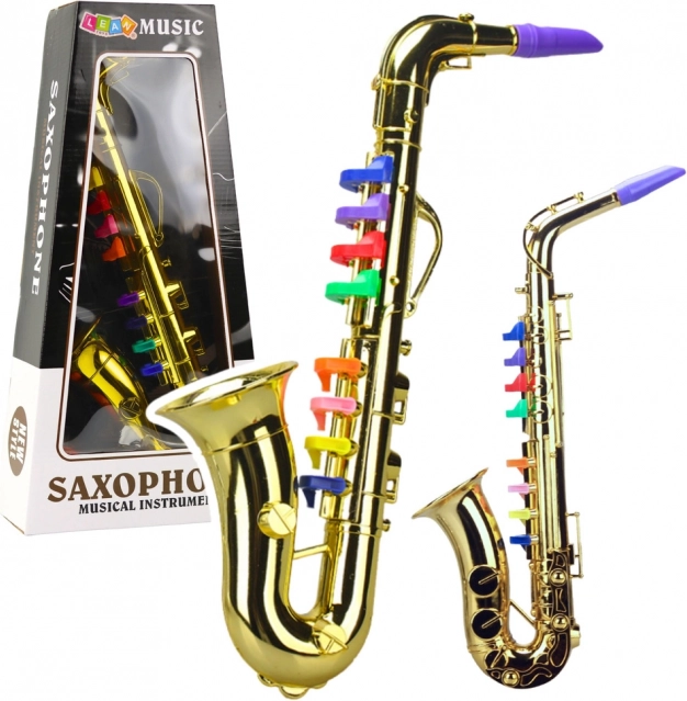 Dětský hudební nástroj – zlatý saxofon