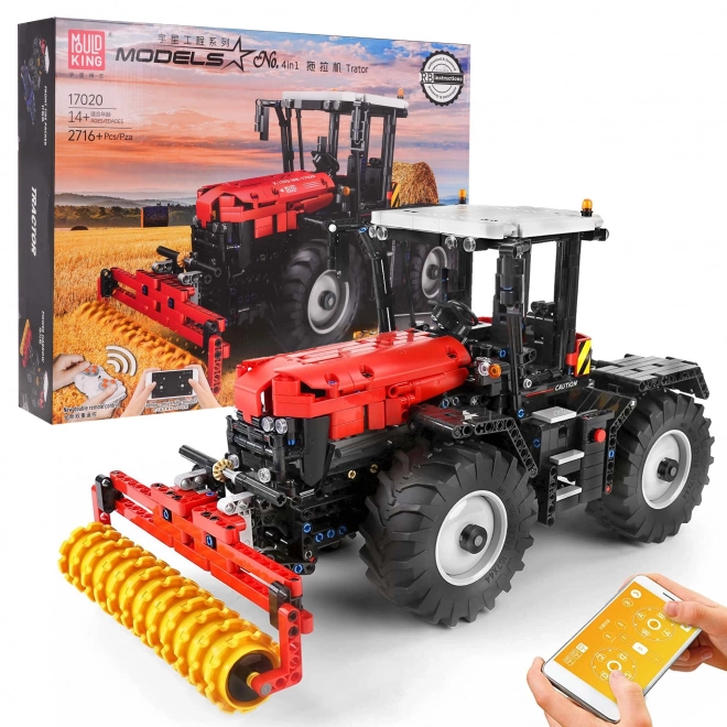 Konstruktérská sada červený traktor s dálkovým ovládáním