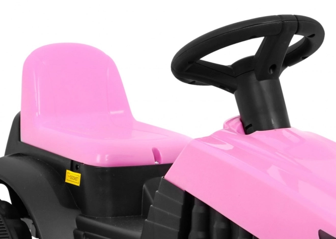 Dětský elektrický traktůrek s přívěsem – Růžový