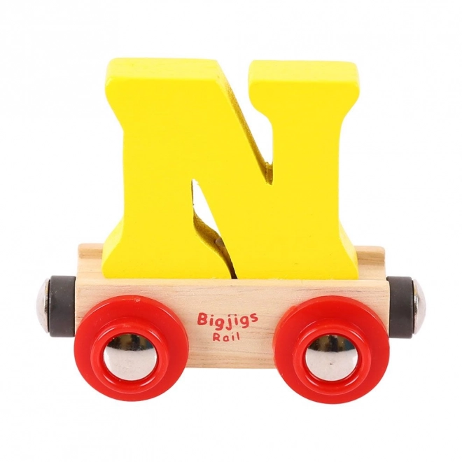 Bigjigs Rail Vagónek dřevěné vláčkodráhy - Písmeno N