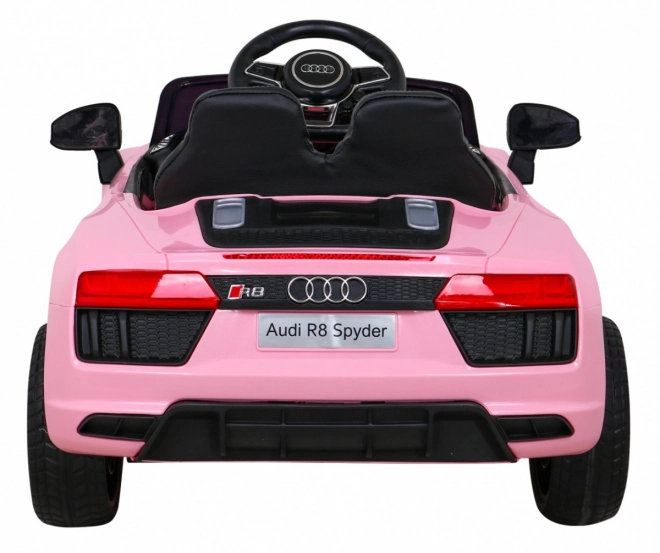 Audi R8 na baterie pro děti Růžová + Dálkové ovládání + EVA + Pomalý start + MP3 LED