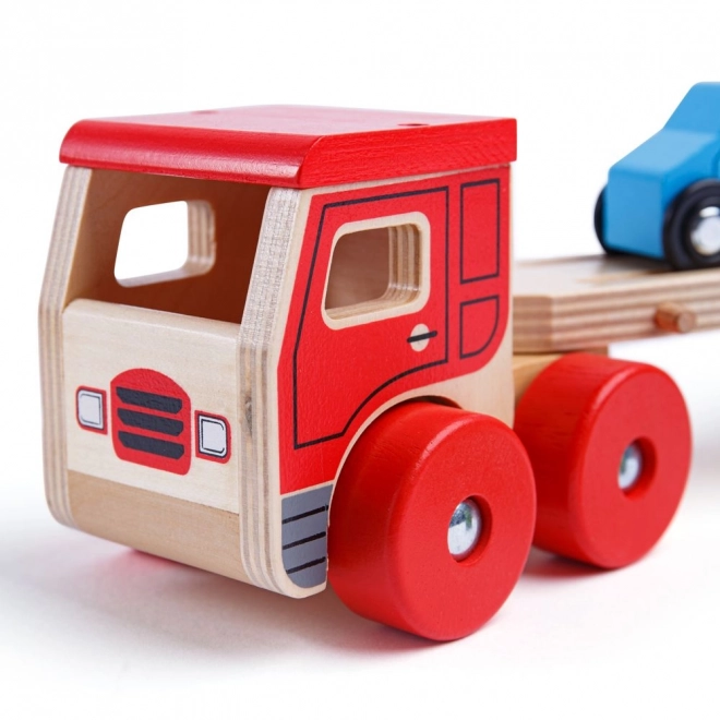 Dřevěný kamion s auty od Bigjigs Toys