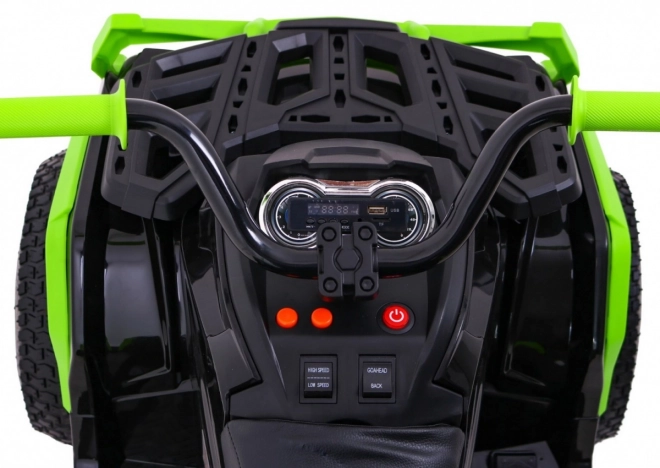 Dětská čtyřkolka ATV Air battery quad Black-Green + nafukovací kola + rádio MP3 + pomalý start