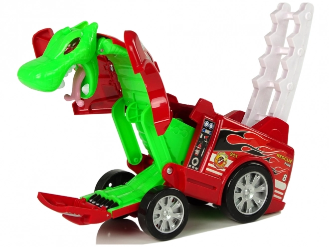 Auto Hasičský sbor Transformace Dragon 2v1 Hasičské auto