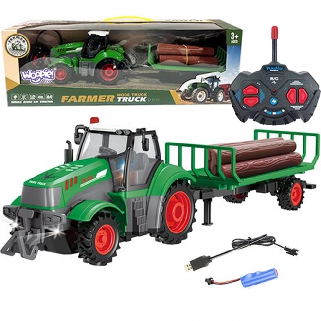 Traktor s přívěsem na dálkové ovládání 1:24