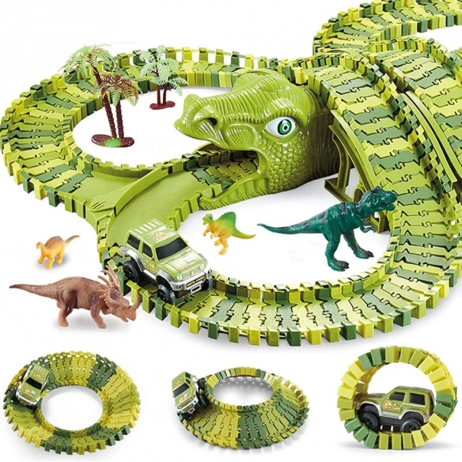 Dinosaurí závodní dráha s autíčkem a figurkami