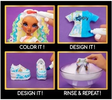 Duhová vysoká barva a vytvoření módní DIY panenky