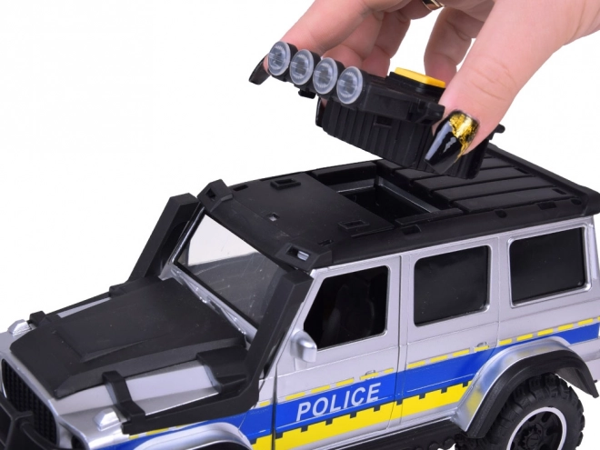 Terénní policejní auto se světly a zvuky