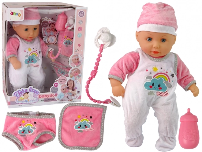 Dětský dudlík pro panenky Pink White Cloud Pyjamas