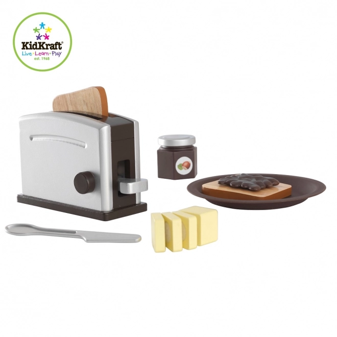 KidKraft Dřevěná Sada Toastovač Espresso