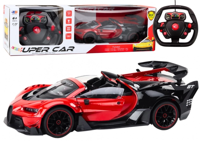RC sportovní auto 1:12 otevírací dveře červené