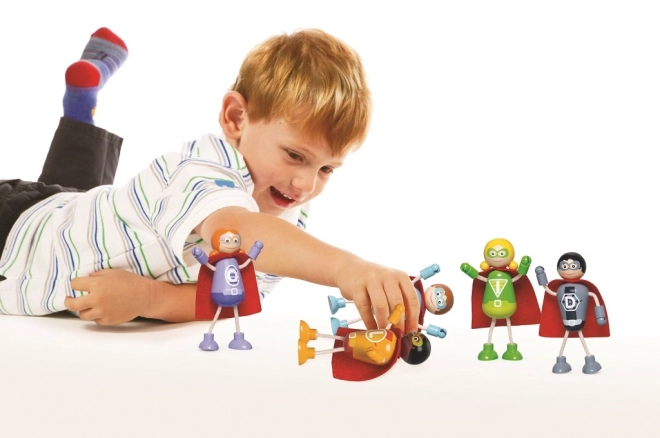 Dřevěné figurky superhrdinů Tidlo