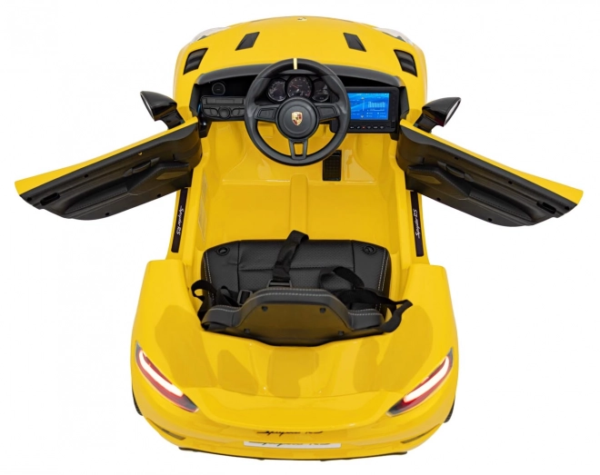 Elektrické autíčko Porsche 718 s MP4 audio panelem – Žluté