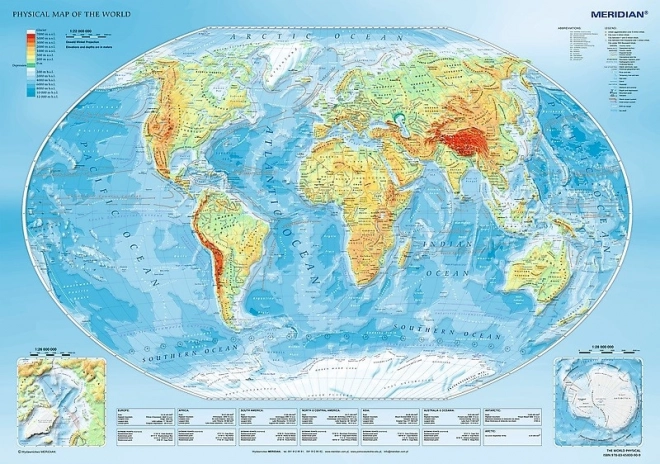 Puzzle mapa fyzická světa 1000 dílků Trefl